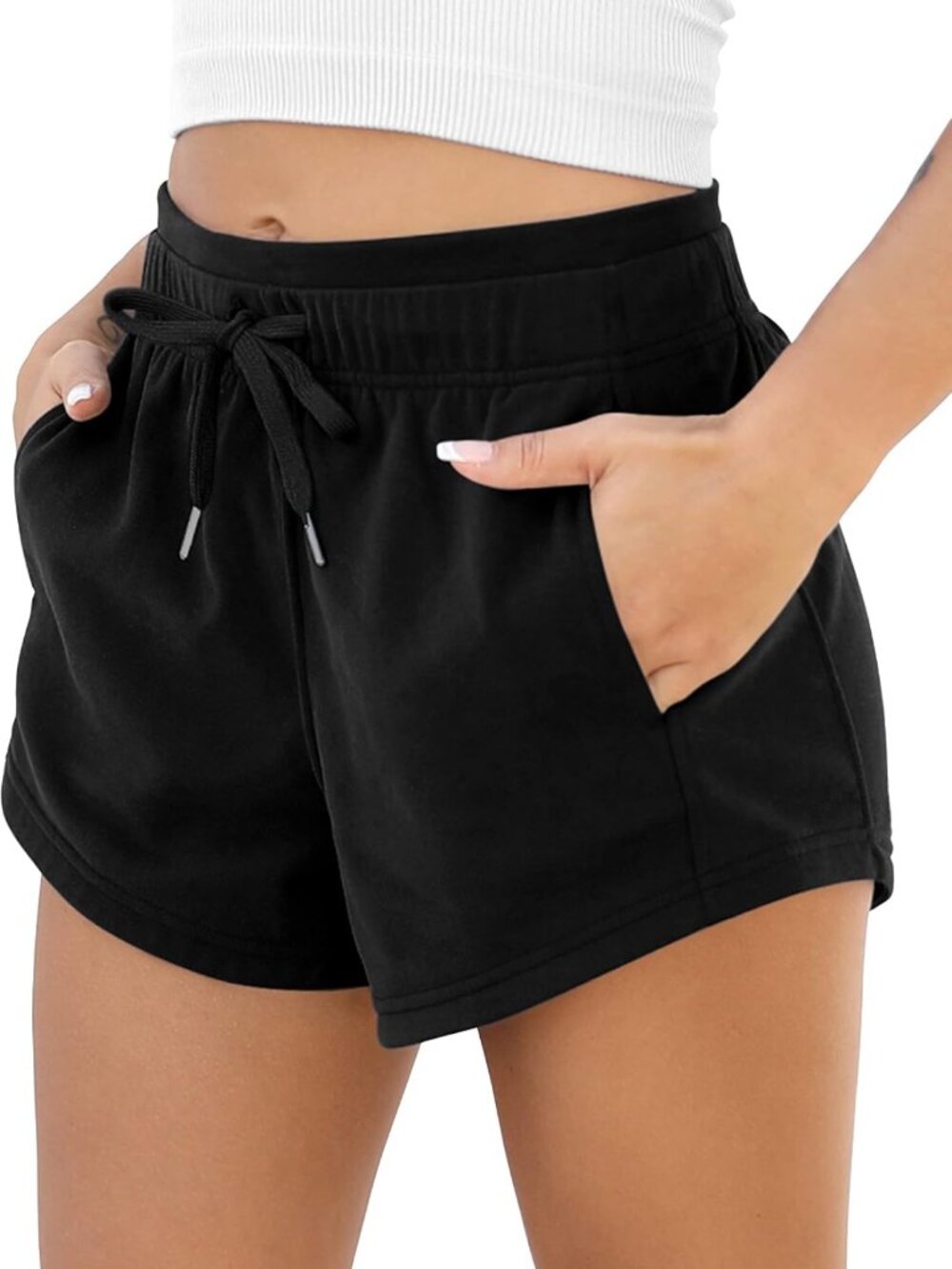 Cozy Cotton French Terry Sweat Shorts with Pockets - Summer Workout & Lounge
